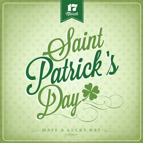 Saint Patrick's Day tło typograficzne — Wektor stockowy