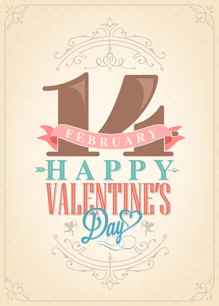 Happy Valentine's Day Hand Lettering — Stock Vector