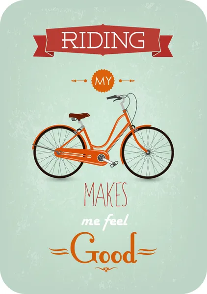 Fondo de bicicleta retro vintage — Vector de stock