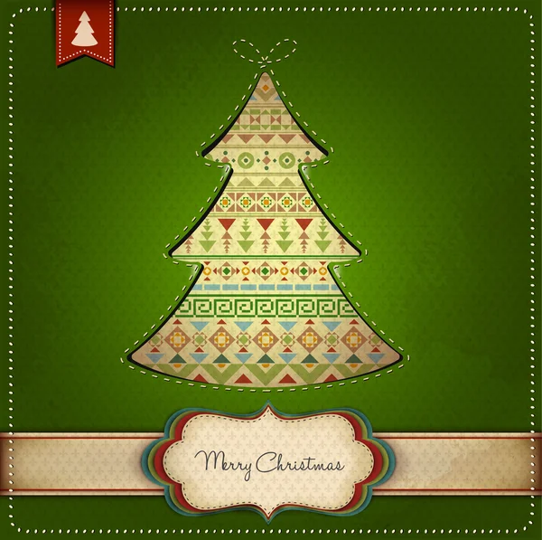 Decoratieve kerstboom achtergrond — Stockvector