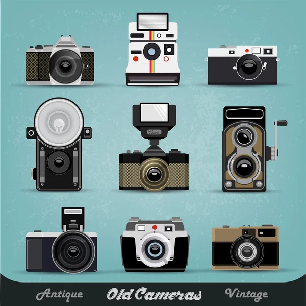 Vintage camera instellen — Stockvector