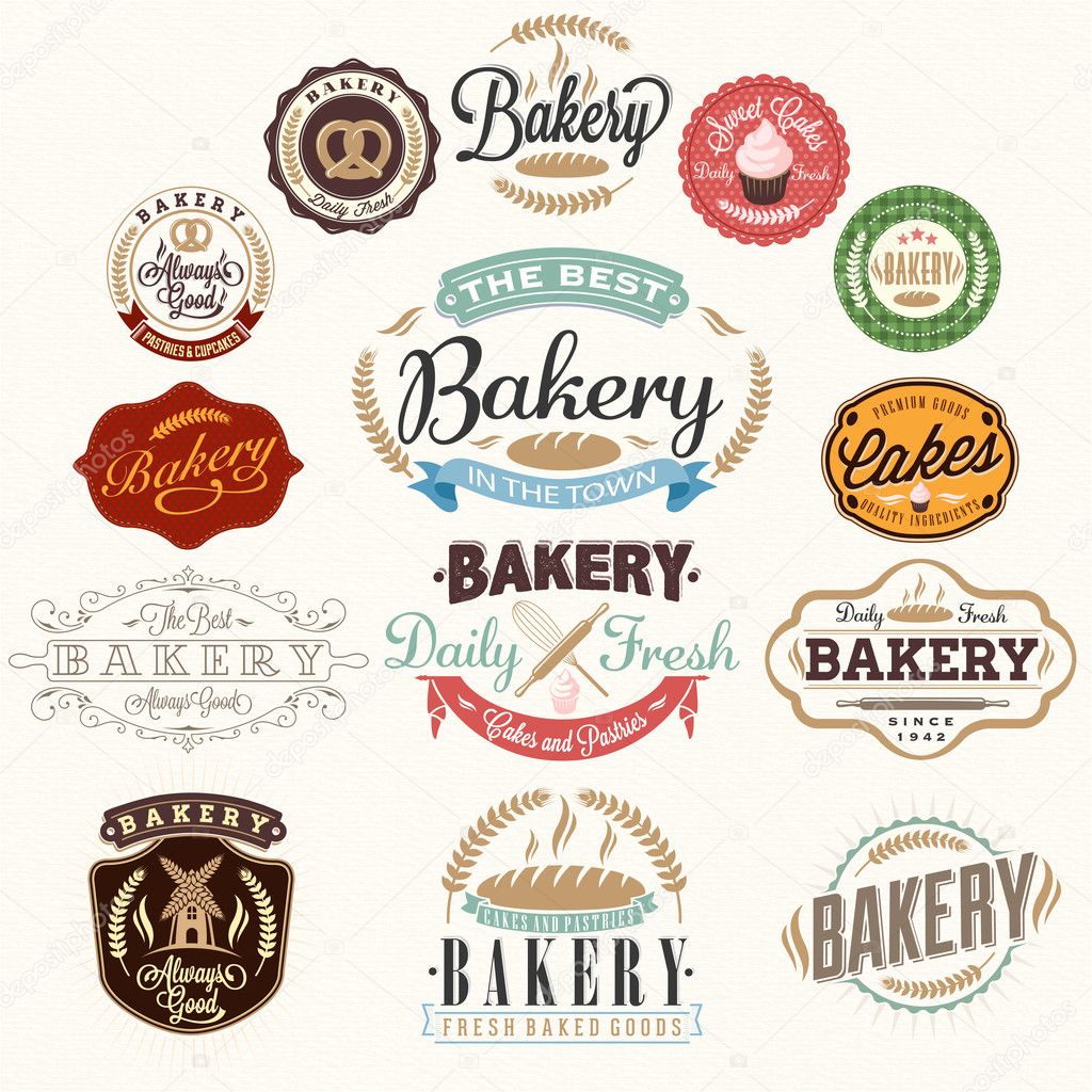 Vintage Bakery Badges And Labels