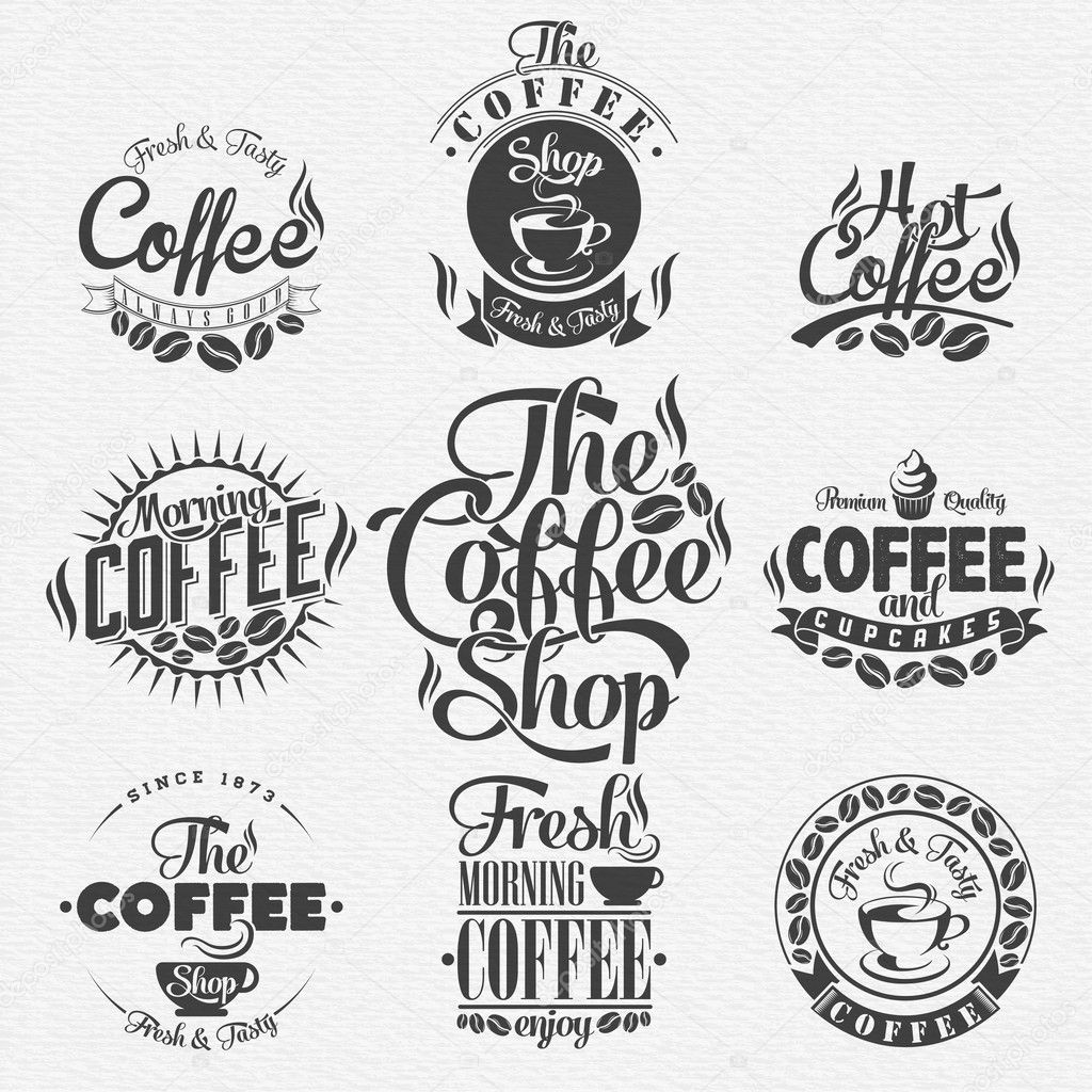 Set Of Vintage Retro Coffee Labels . Coffee decoration collection. Set of calligraphic and typographic elements styled design, frames, vintage labels. Vector.
