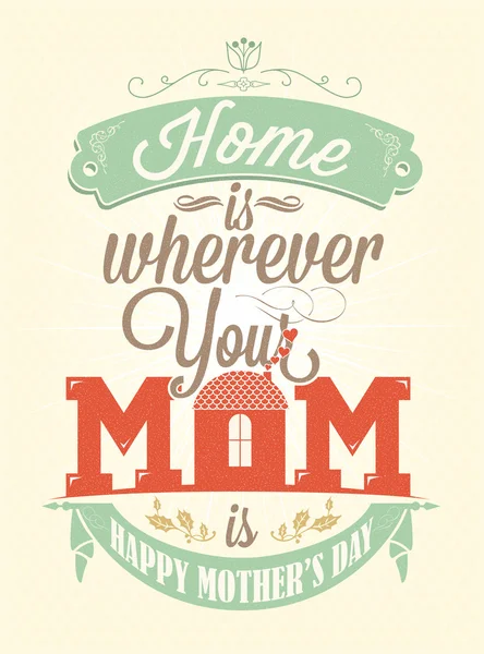 Vintage Happy Mother 's Day typographischer Hintergrund — Stockvektor