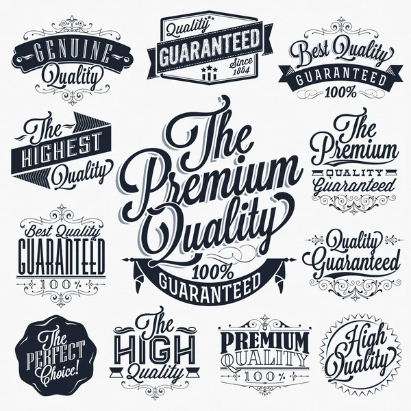Vintage Premium Quality Stickers — Stock Vector