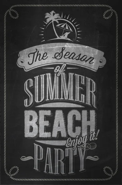 Seaside View Poster com tipografia — Vetor de Stock