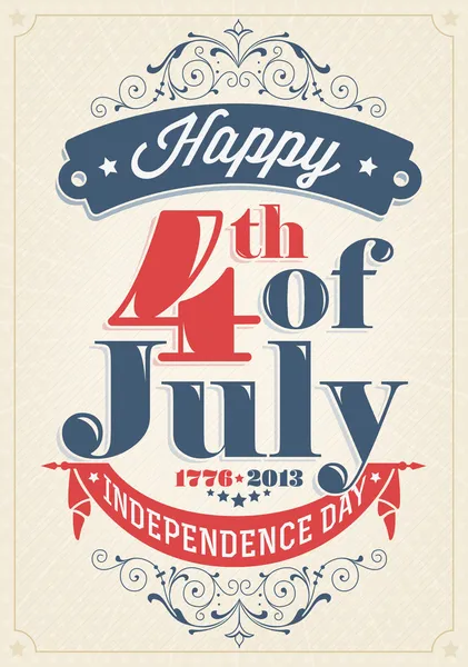 Vintage tarzı Bağımsızlık günü afişi