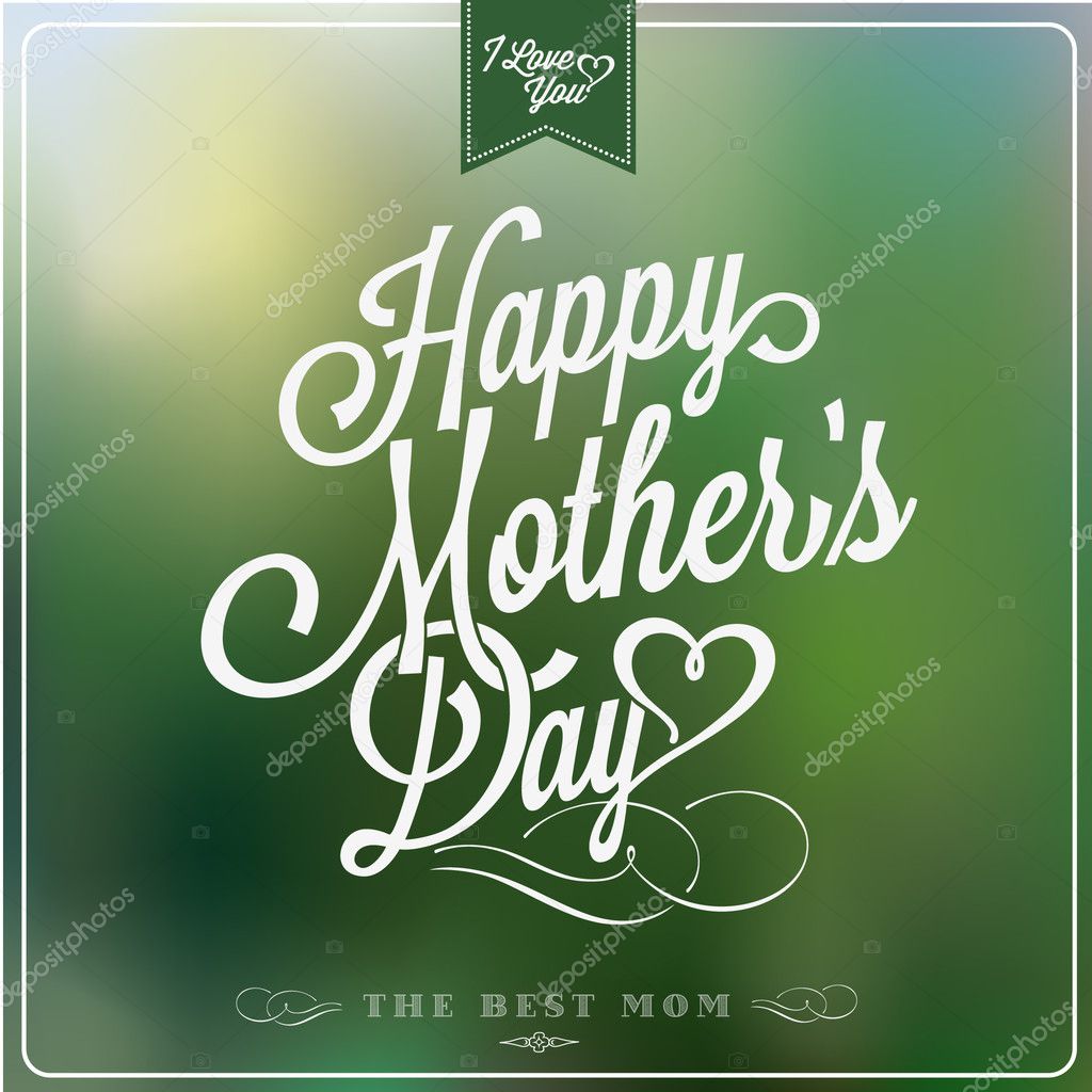 Vintage Happy Mothers's Day Typographical Background