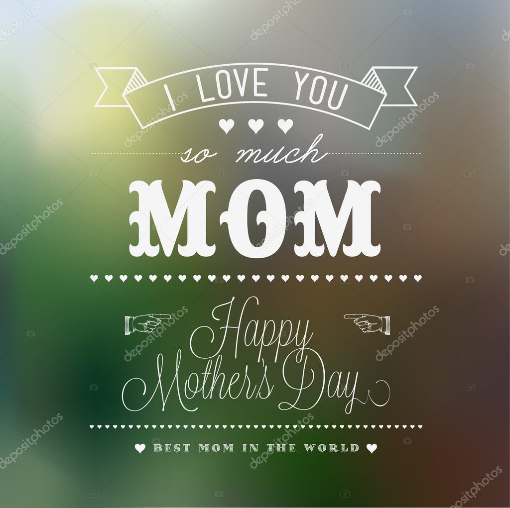 Vintage Happy Mothers's Day Typographical Background
