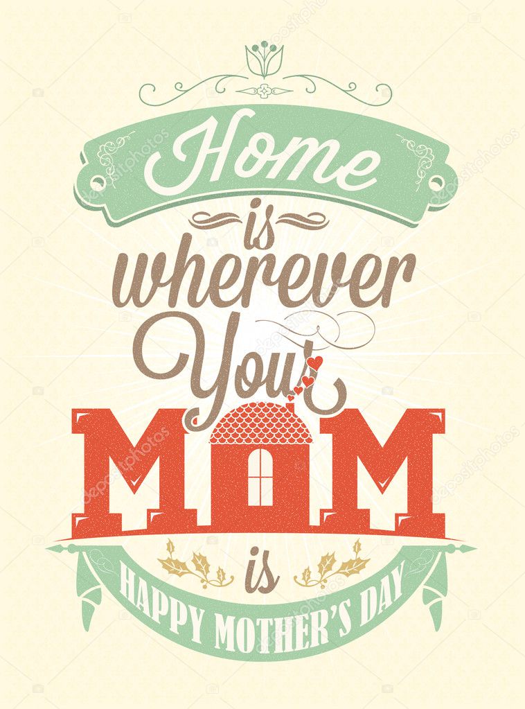 Vintage Happy Mothers's Day Typographical Background