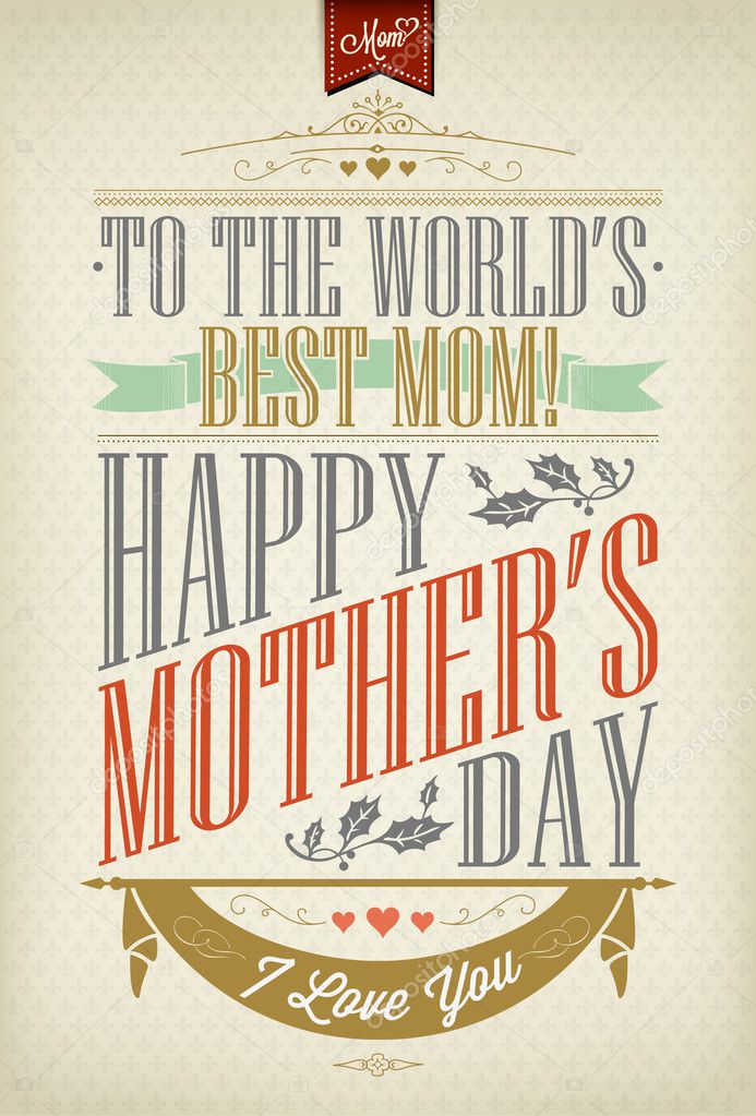 Vintage Happy Mother's Day Typographical Background