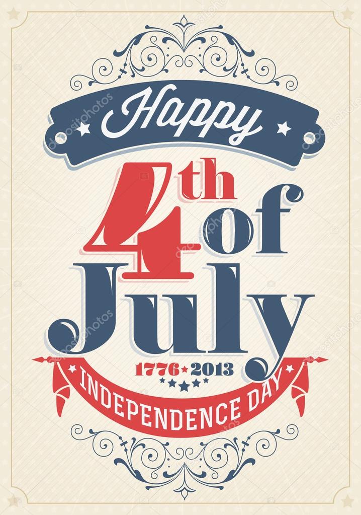 Vintage Style Independence Day poster