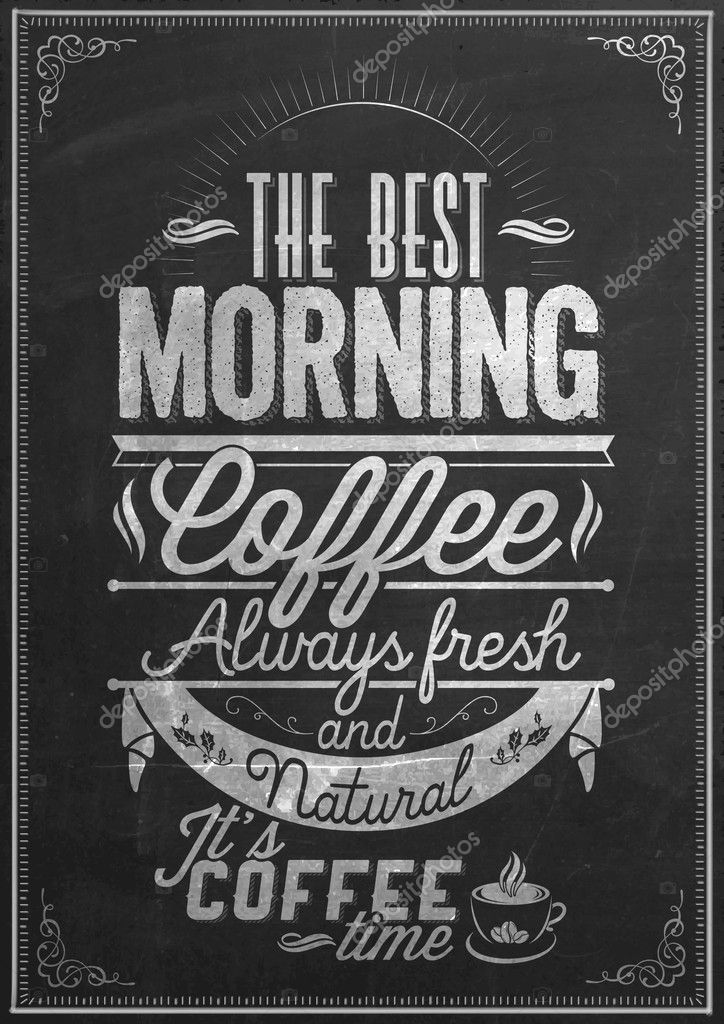 Coffee Typography Background On Chalkboard Stock Vector Image by ...