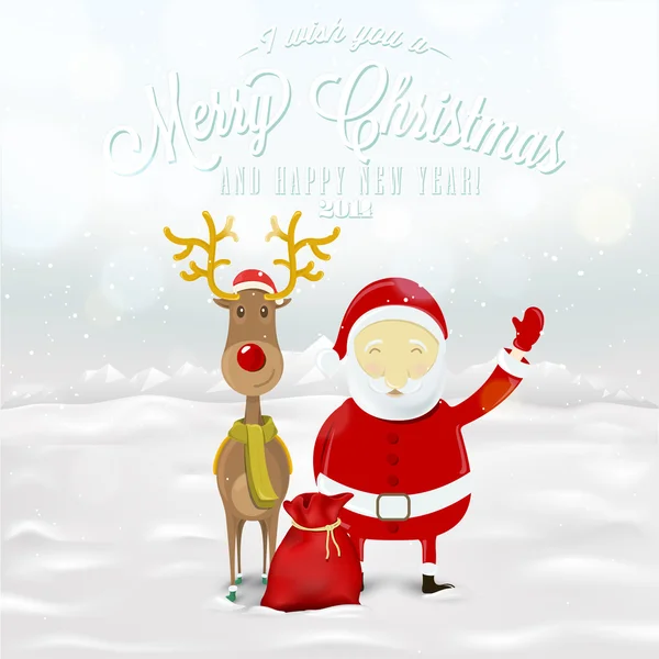 Funny Greeting Christmas Card — Stock Vector