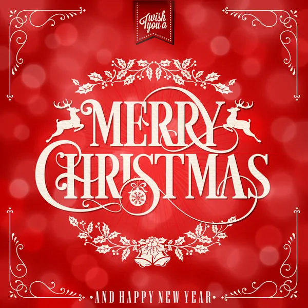 Vintage Christmas Background With Typography — Stock Vector