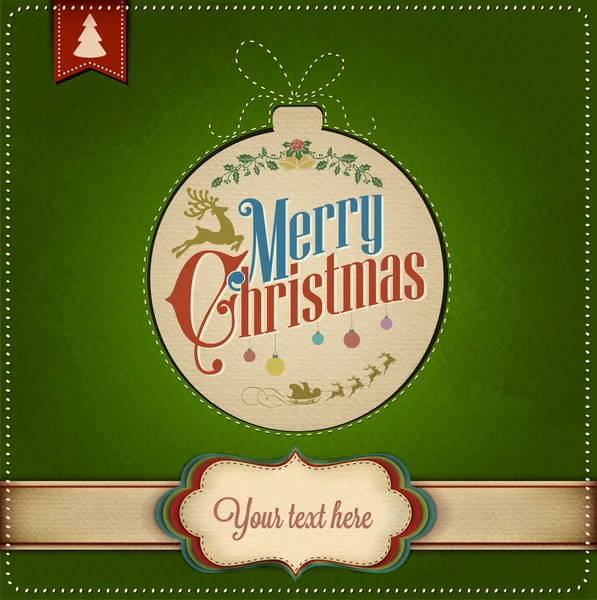 复古圣诞背景与排版 — 图库矢量图片