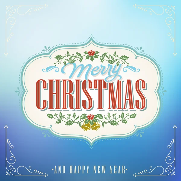 Vintage Christmas Background With Typography — Stock Vector