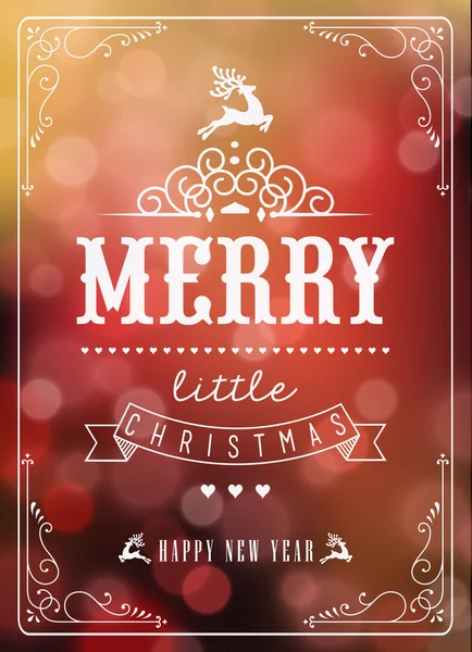 Vintage Christmas Background With Typography — Stock Vector