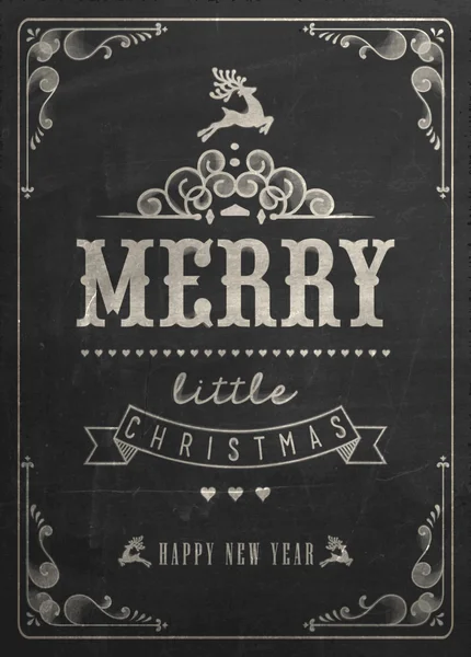老式圣诞节和新年黑板 — 图库矢量图片