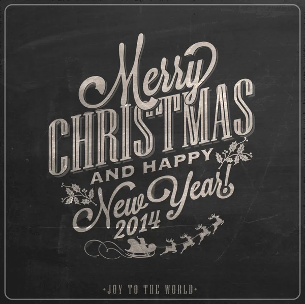 ビンテージ クリスマスと新年の黒板 — ストックベクタ