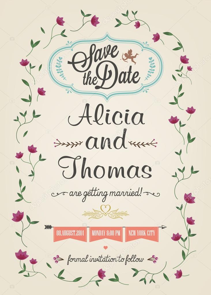 Save The Date, Wedding Invitation Card