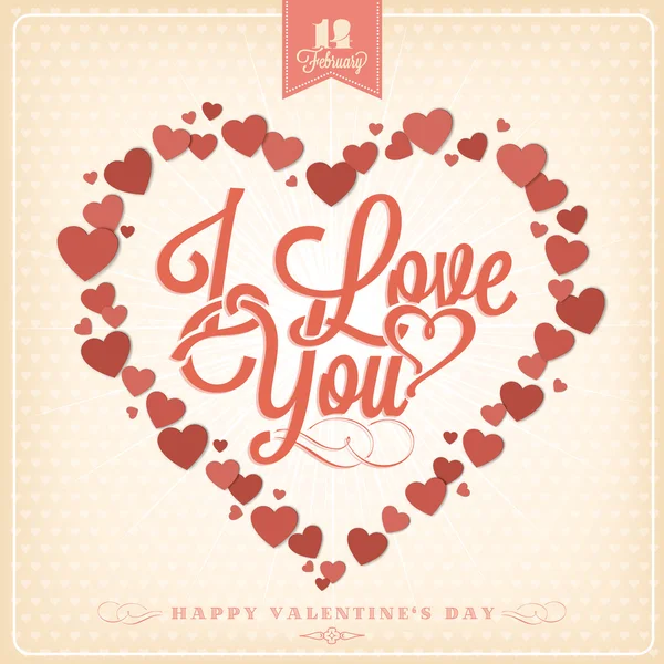 Fundo feliz Dia dos Namorados com corações — Vetor de Stock