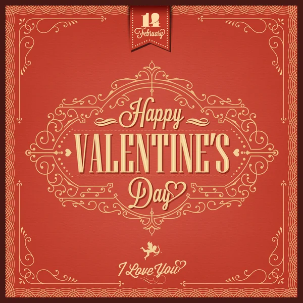 Happy Valentine's Day Hand Lettering — Stock Vector