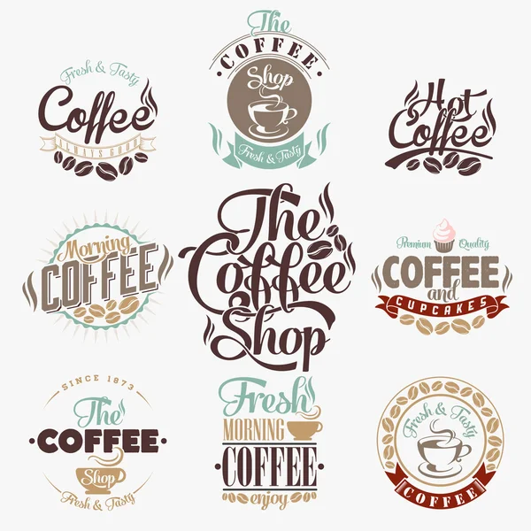 Set Of Vintage Retro Coffee Labels — Stock Photo, Image