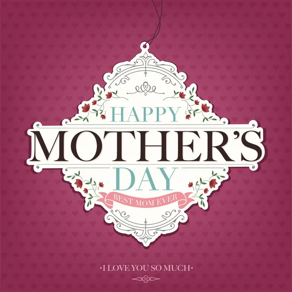 Vintage Happy Mothers's Day Typographical Background — Stock Photo, Image