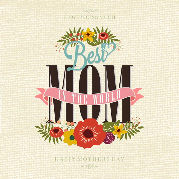 Dia das Mães Feliz Vintage fundo tipográfico — Fotografia de Stock