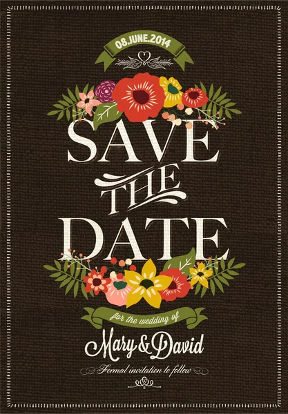 Save The Date, Wedding Invitation Card — Stock Photo, Image