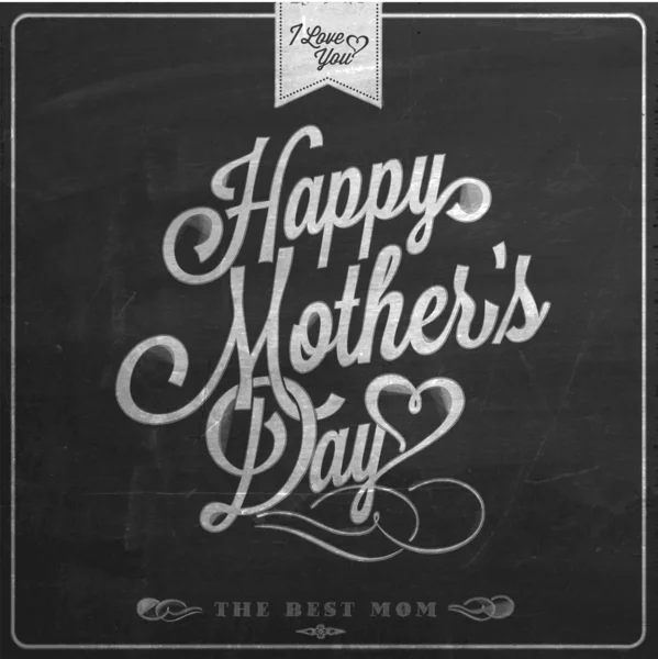 Vintage Happy Mother's Day sfondo tipografico su lavagna — Foto Stock