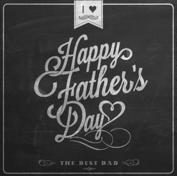 Happy Father's Day Typographical Background On Blackboard With Chalk — Stock Photo, Image