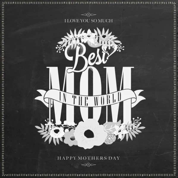 Vintage Happy Mother's Day sfondo tipografico su lavagna — Foto Stock