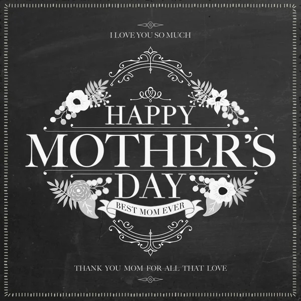 Vintage Happy Mothers's Day Typographical Background On Chalkboard — Stock Photo, Image