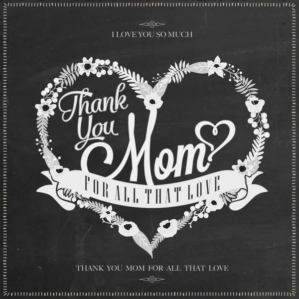 Vintage Happy Mother's Day Fond typographique sur tableau — Photo