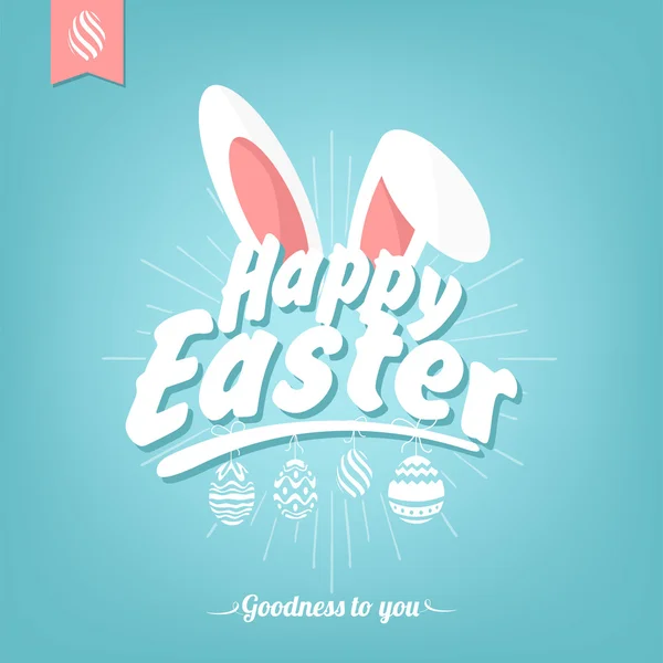 Happy Easter Typographical Background With Bunny