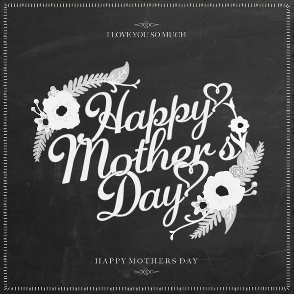 Vintage Happy Mother's Day sfondo tipografico su lavagna — Foto Stock