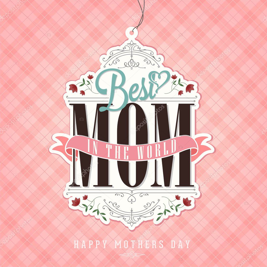 Vintage Happy Mothers's Day Typographical Background