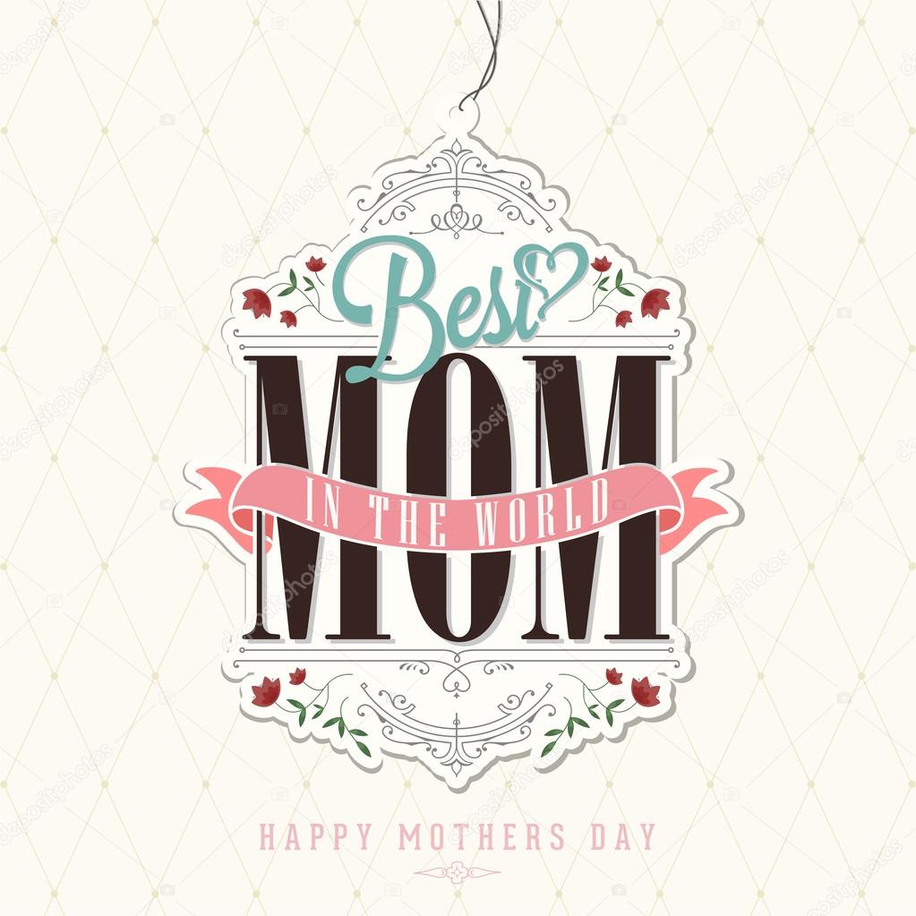 Vintage Happy Mothers's Day Typographical Background