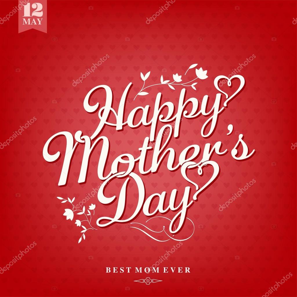 Vintage Happy Mothers's Day Typographical Background
