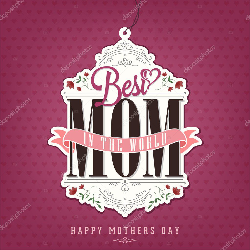 Vintage Happy Mothers's Day Typographical Background