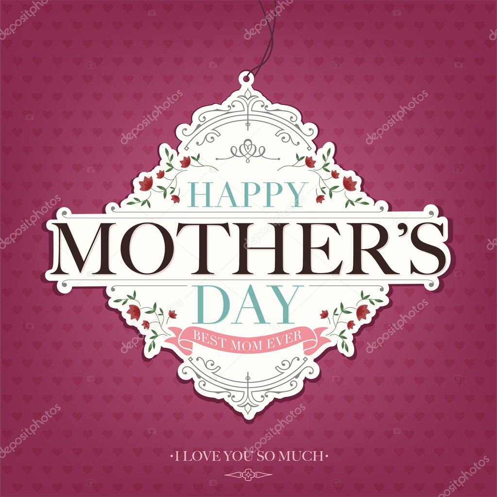 Vintage Happy Mothers's Day Typographical Background