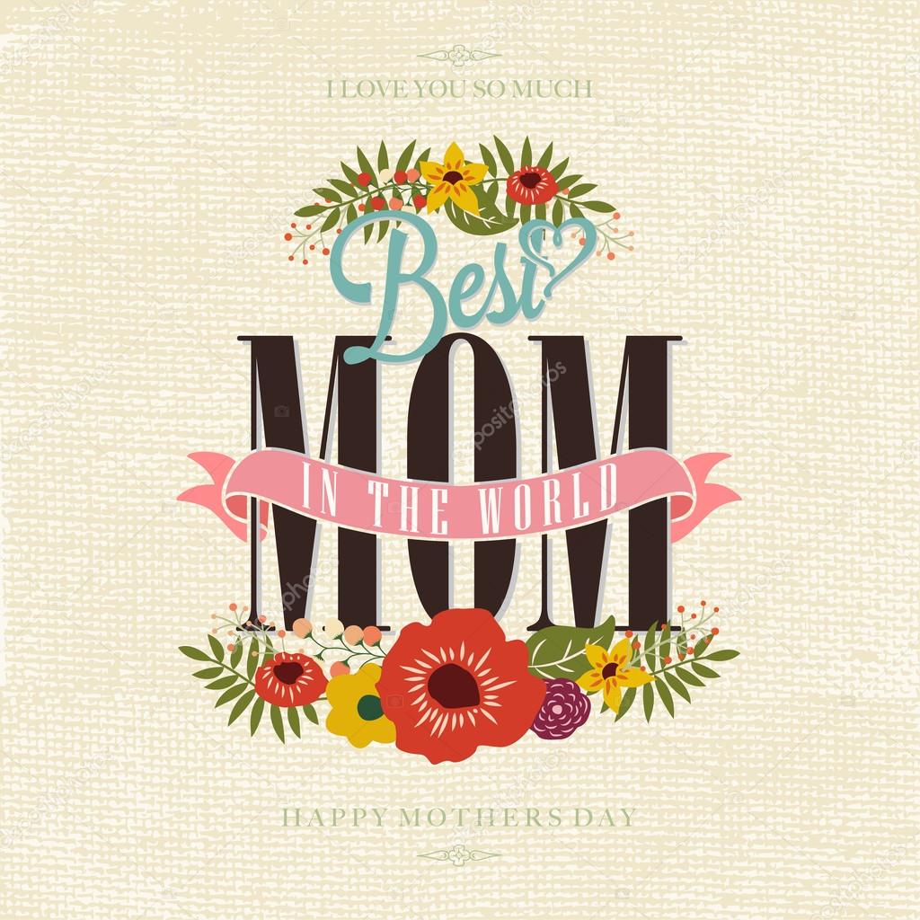 Vintage Happy Mothers's Day Typographical Background