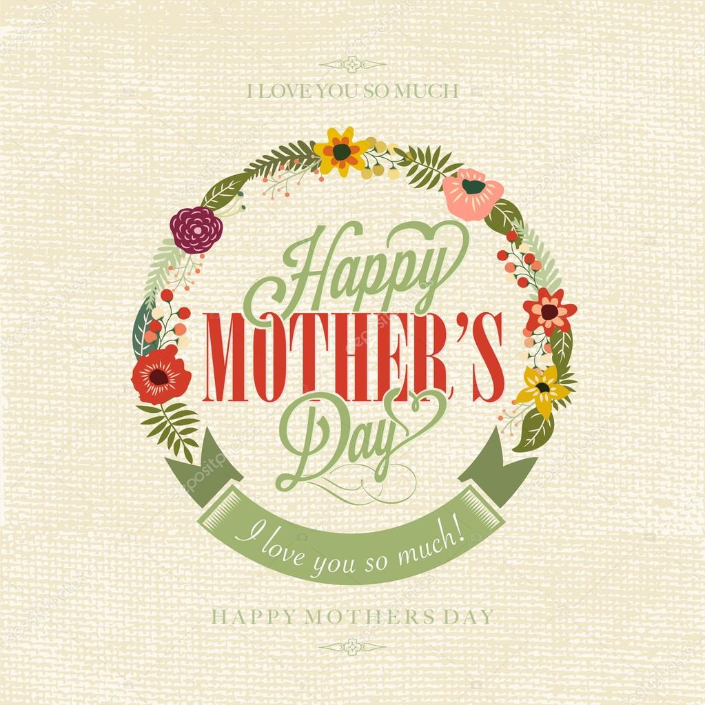 Vintage Happy Mothers's Day Typographical Background