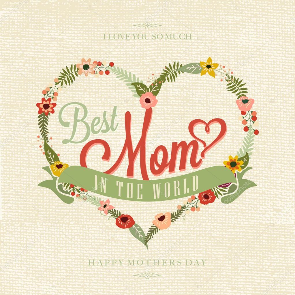 Vintage Happy Mothers's Day Typographical Background