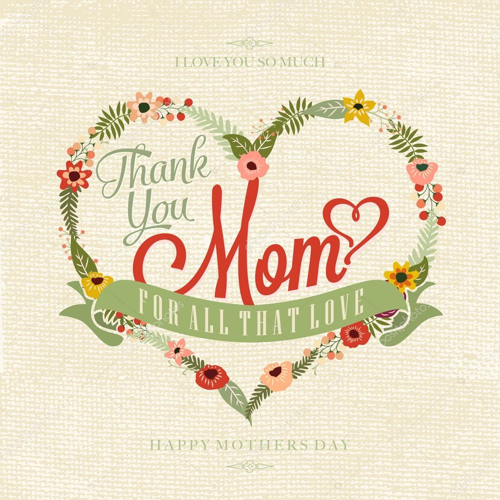 Vintage Happy Mothers's Day Typographical Background