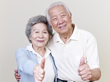 Senior asian couple clipart
