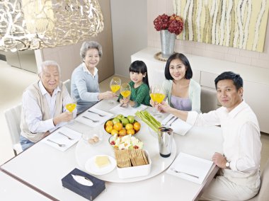 Happy asian family clipart