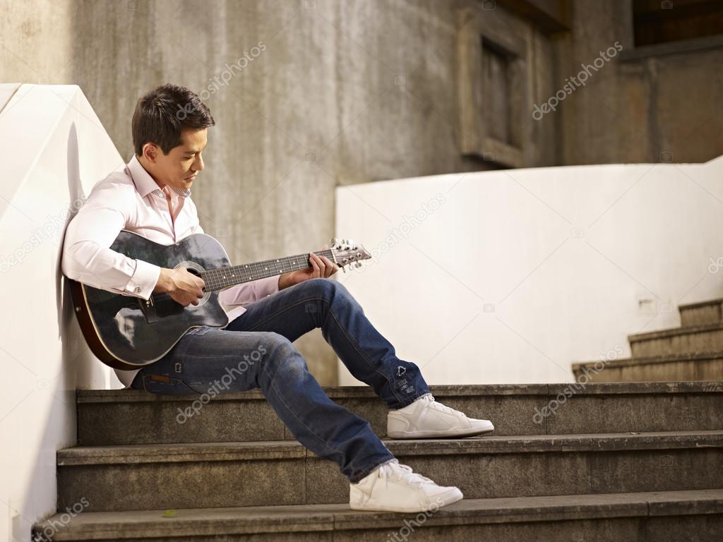 Young guitar player
